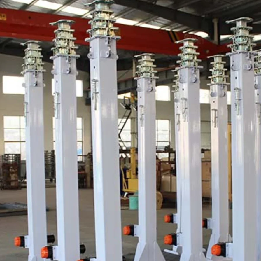 3-6 Section Retractable Galvanized Electric Winch Hydraulic Light Tower Telescopic Mast Machine