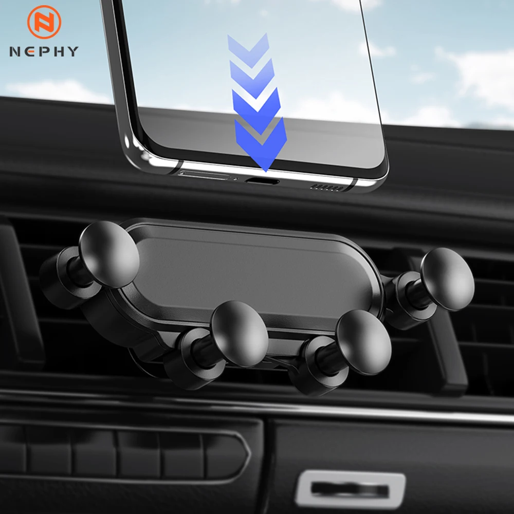 Schwerkraft-Auto-Handyhalter, Lüftungsschlitz-Halterung für iPhone 15, 14, 13, 12, Xiaomi Samsung, universeller GPS-Ständer, mobile Smartphone-Unterstützung