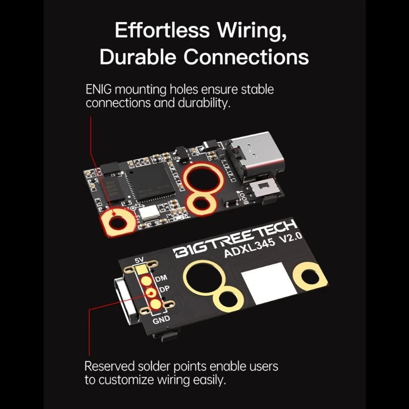 Improve Print Quality Accelerometer Board Resonance Compensation Modules for 36 Printer Motor for ADXL345/LIS2DW Sensor