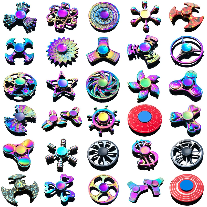 Rainbow Fidget Metal Spinner desktop ornaments High Speed Hand Spinners Fidget Toys for Stress Anxiety Relief for Adults