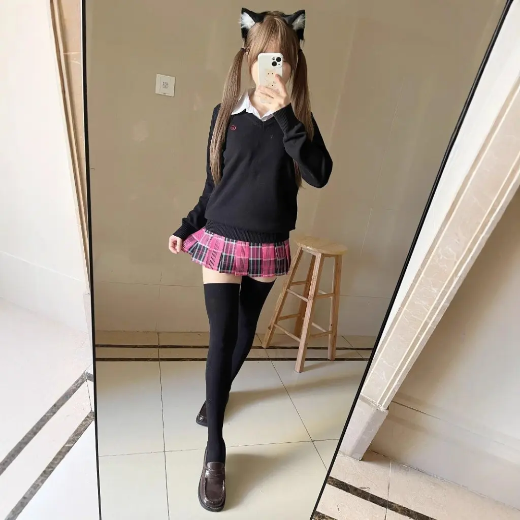 

Women's Solid Color Pullover Sweater JK Uniform Embroidered Japanese Style Knitted College Fashion for Autumn Winter Spring