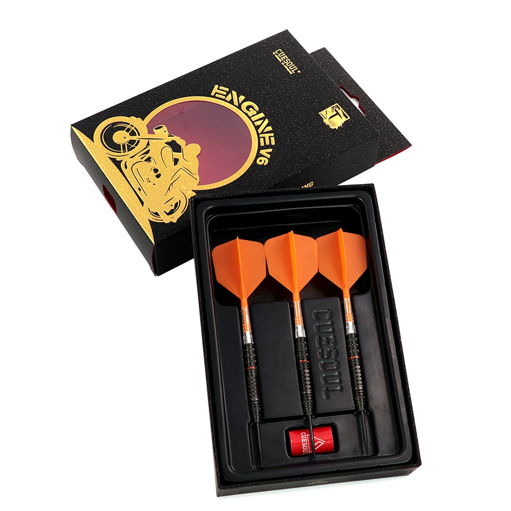 CUESOUL ENGINE V6 22g Steel Tip 90% Tungsten Dart Set with Oil Paint Finished