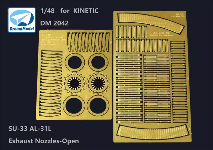 Dream Model DM2042 1/48 Su-33 AL-31 Exhaust Nozzles-Open Photo Etched Set For  KINETIC K48062