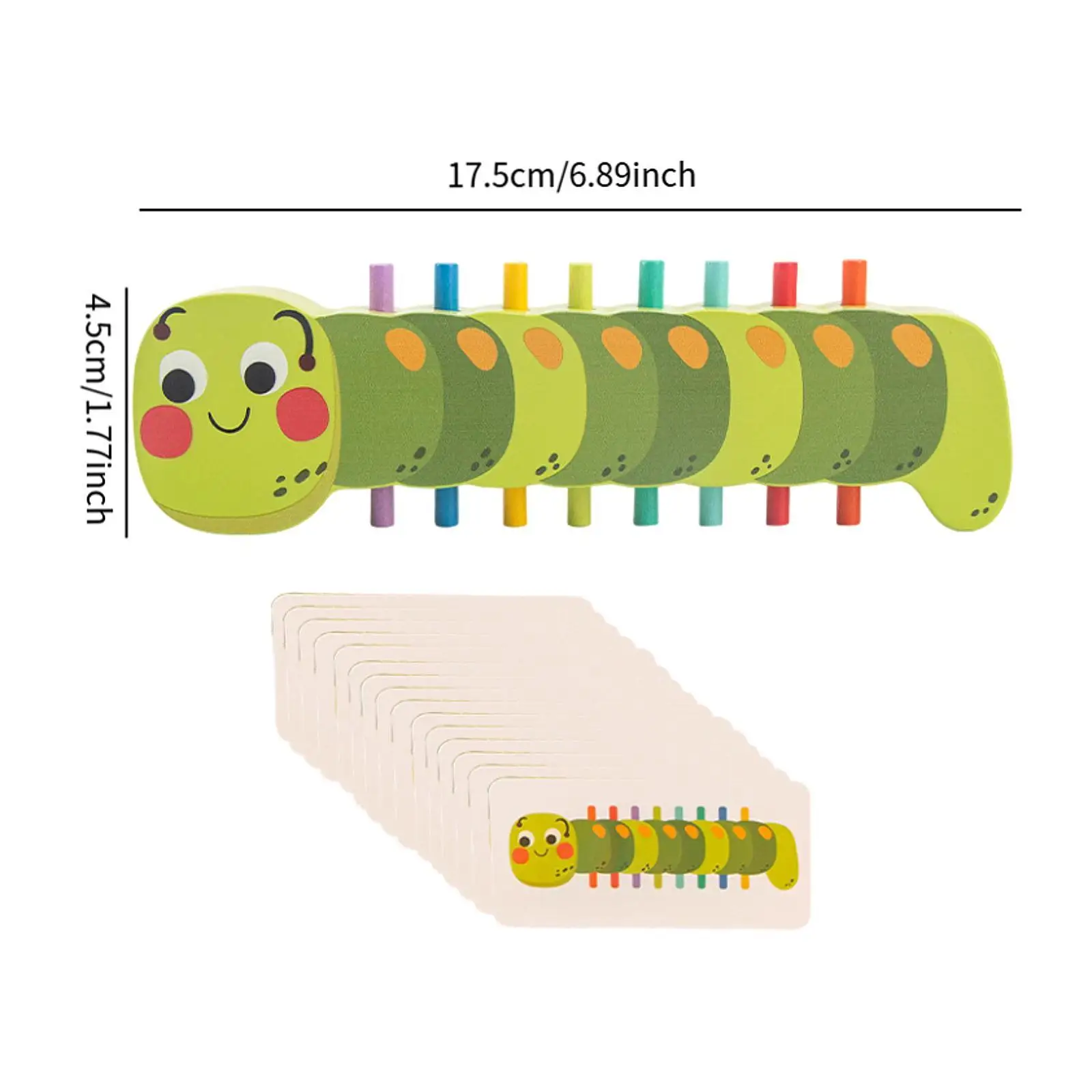 木製毛虫カラーマッチングおもちゃ色分類早期教育感覚教育玩具子供のためのパーティーの好意