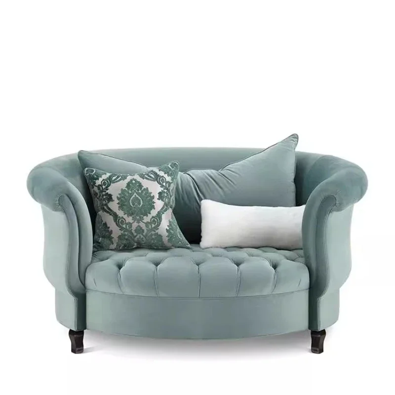 

European adult fabric casual tiger chair American luxury round neoclassical single sofa