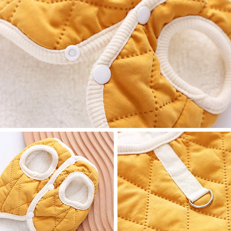 Dog Clothes Autumn Winter Pet Vest Cotton Vest Warm Comfortable Solid Color Pet Clothes Cat Clothes Pet Supplies Pet Accessories