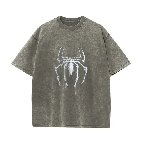 Camisas de lavado para hombre Camisa lavada con gráfico de araña vintage Camisa de araña para colorear Camisa de entrenamiento retro Camisa de héroe retro
