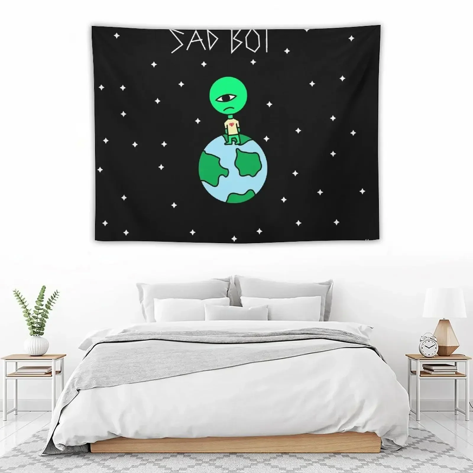

Sad Boi Alien Tapestry Room Aesthetic Room Decor Korean Style Tapestry