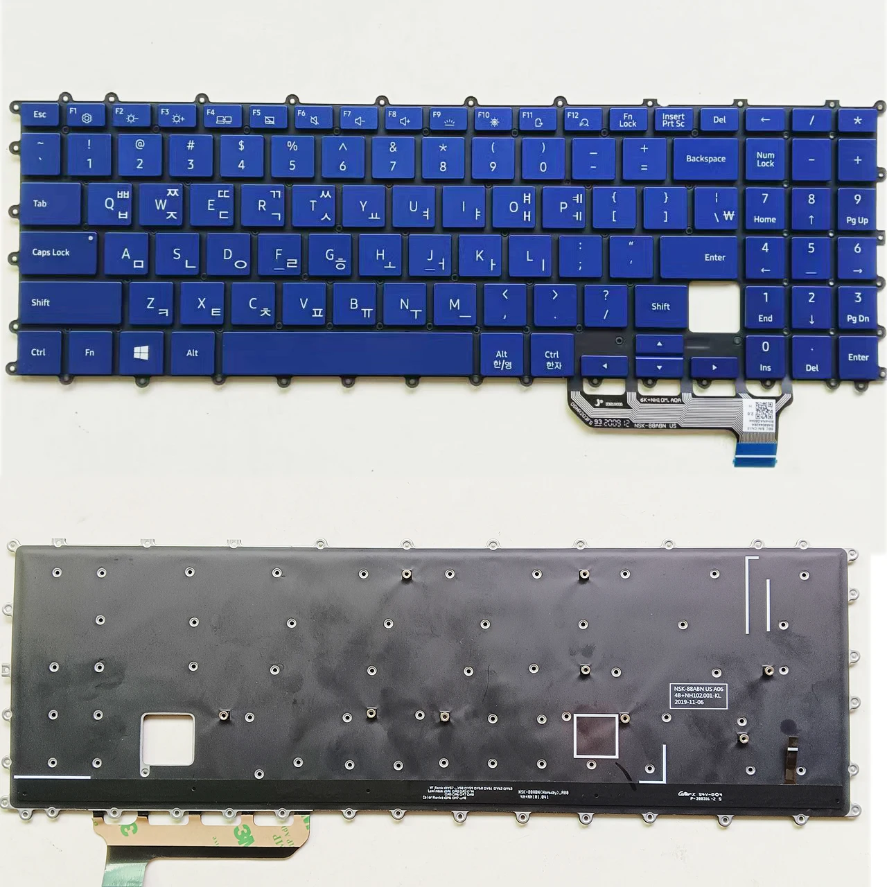 New US Keyboard For Samsung  NP950 NP950QCG NT950QCG NSK-88ABN BA59-04428A Blue Backlit