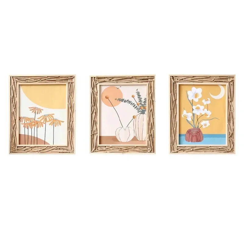 

Creative living room decorative painting triptych, sofa background wall painting, modern simple atmosphere dining room mural