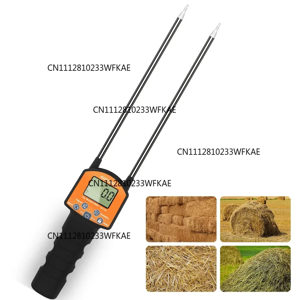 Hay Moisture Meter Tester - Portable Long Probe Type Digital Moisture Analyzer for Forage, Bale, and Agricultural Applications