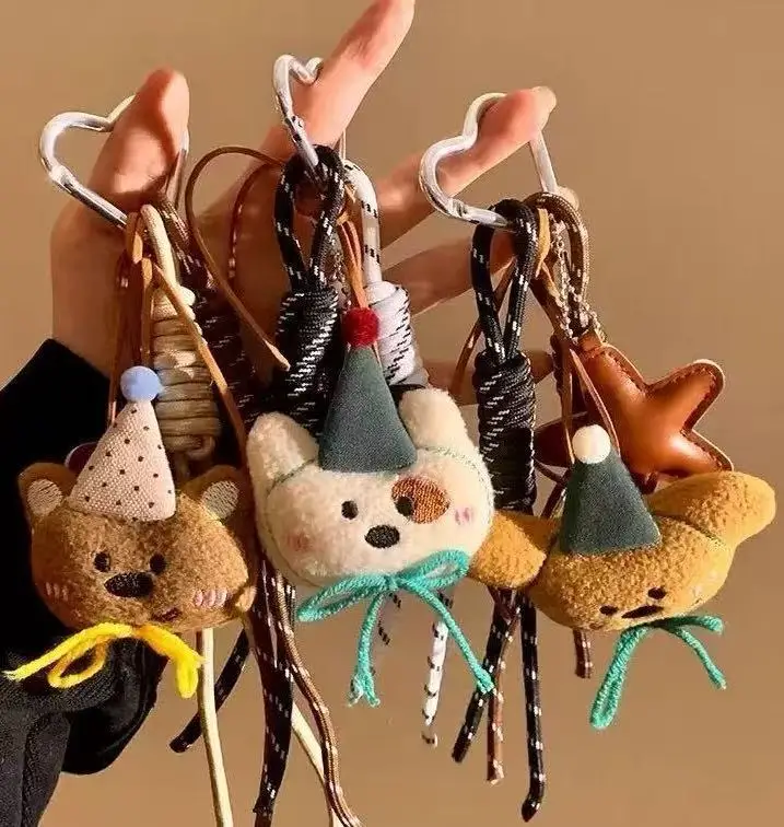 

Универсальный брелок для сумки, плюшевая кукла-медведь в мультяшном стиле, звезда, забавный и милый аксессуар для сумки в японском стиле, многофункциональный брелок для ключей