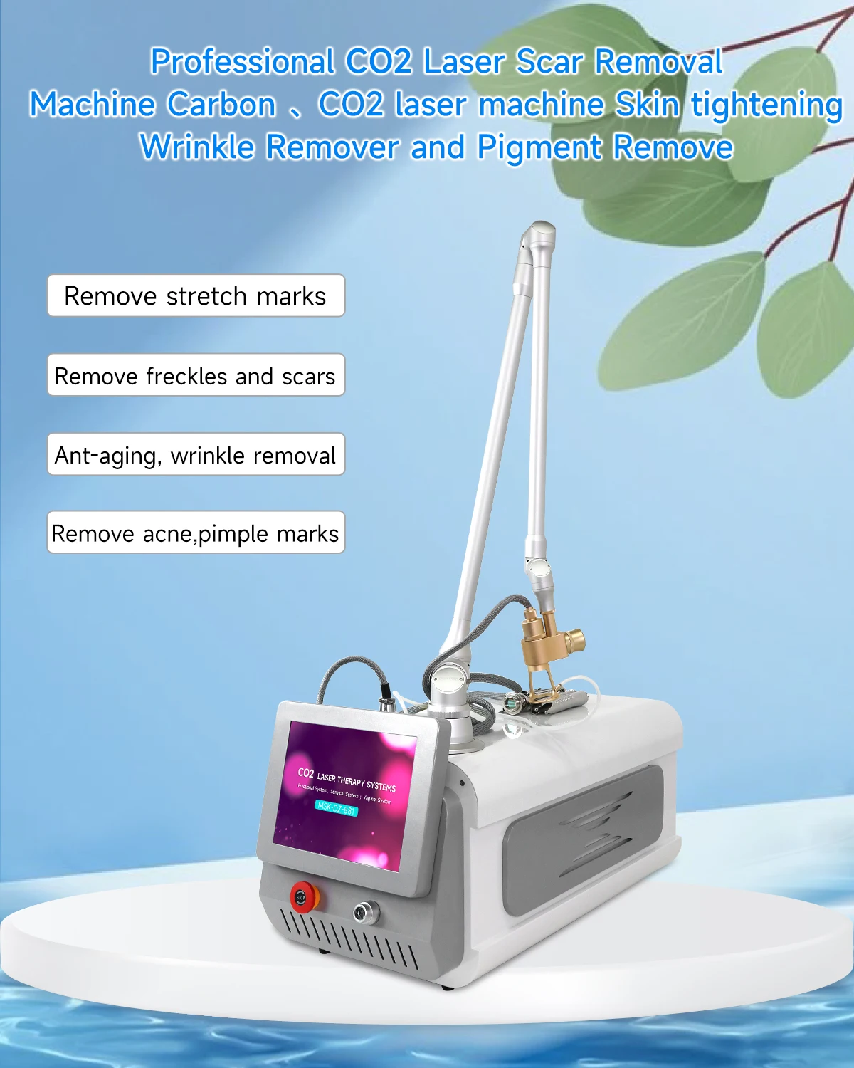 Professionelle CO2-Laser-Narbenentfernungsmaschine Fraktionierte Lasermaschine zur Hautverjüngung Faltenentfernung und Pigmentbehandlung – Detail 4
