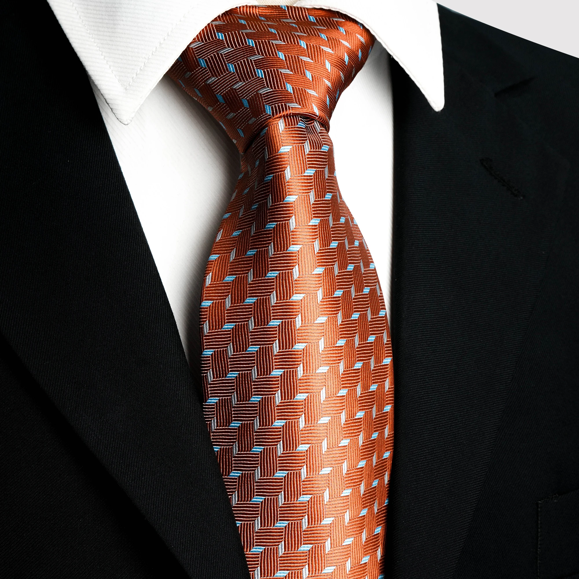 Solid Color Embroidered Necktie 8cm Silk Blend Soft High Quality Formal Business Wedding Party Daily Dress Tie For Men Gentleman