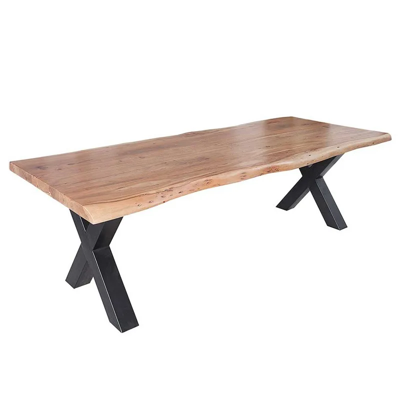 

American solid wood restaurant, snack bar table, irregular large board, log tea table, loft retro