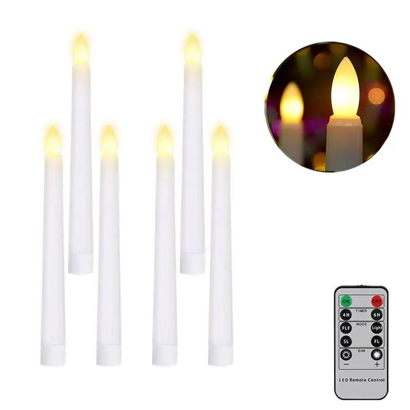 

7.9" LED Taper Battery Operated Candle Lamp Timer Remote controlled Wedding Christmas Home Party table Decorative Lighting H20CM