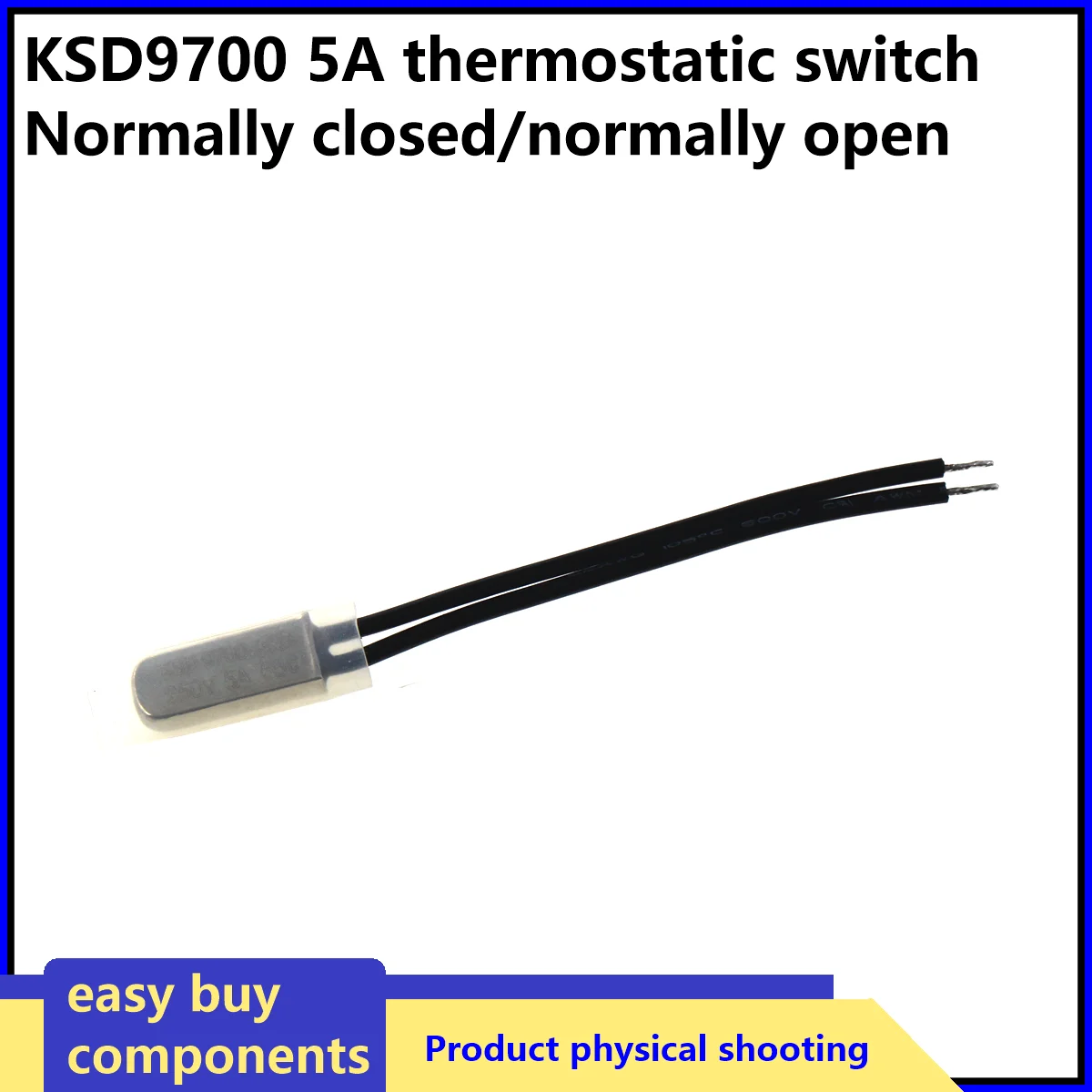 5Pcs KSD9700 5A 250V 35 40C 55C 60C 75C 80C 95C 100C 155C normal close NC Thermostat Thermal Protector fuses Temperature Switch