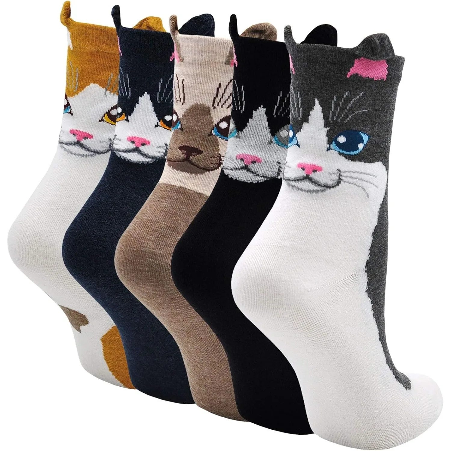 5 Pairs Kawaii Cotton Short Socks Dog Cat Cartoon Women Socks Cute Low Cut Ankle Korean Japanese Fashion Socks Girl