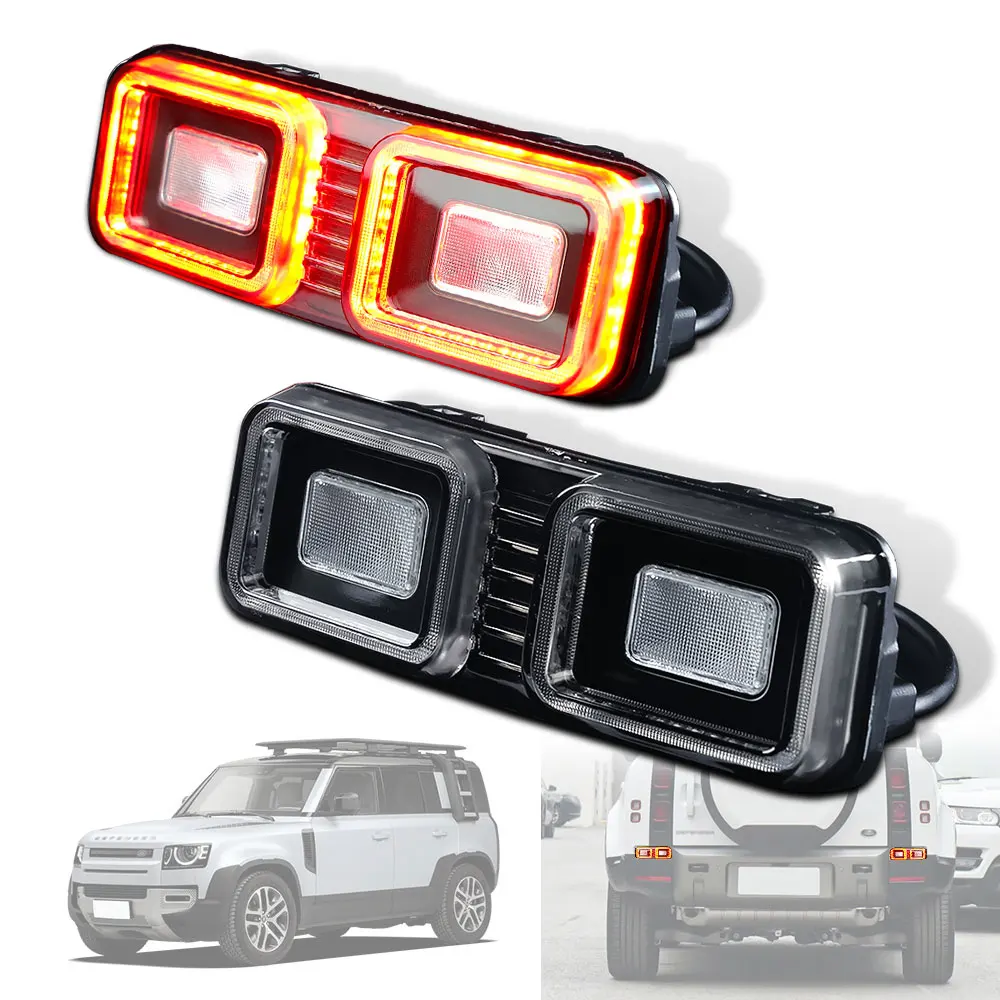 2 Pcs Car Rear LED Bumper Light Reflector Tail Brake Stop Lamp For Land Rover Defender 2020-2024 L630