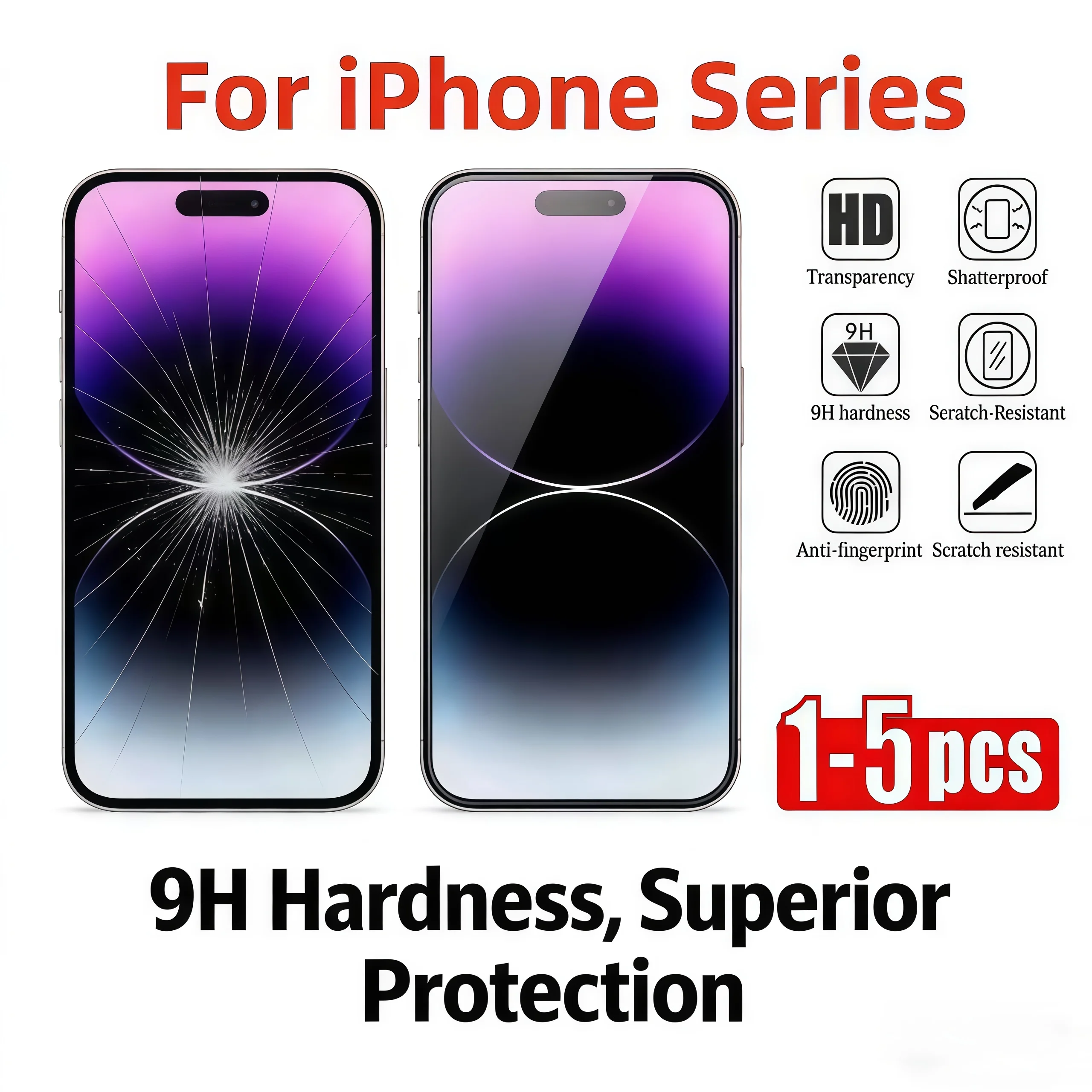 

1-5 шт. закаленное стекло для iPhone 17 16 15 14 13 12 11 Pro Max Защитная пленка для экрана для IPhone 14 15 16 Plus 17Air SE X XS XR