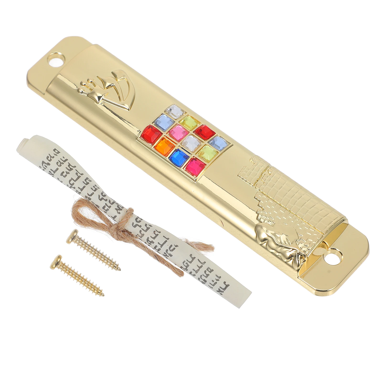 

2 set 2 Sets Metal Mezuzah With Scroll For Door Religious Gatepost Decor Zinc Alloy Doorway Adornment Spiritual Protection Home