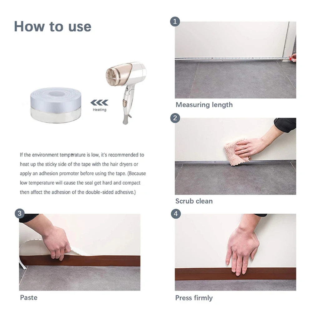 ختم باب النافذة ذاتي اللصق، شريط تجريد الطقس الشفاف لمنع المسودة والغبار والضوضاء - العزل الحراري للمنزل #5