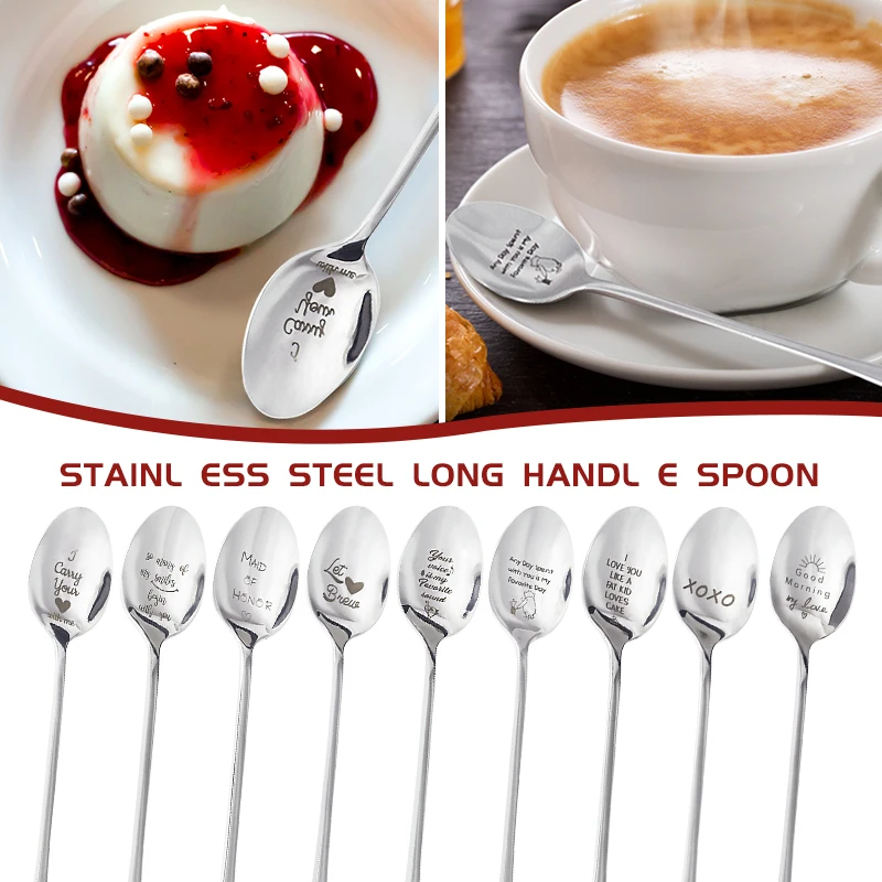 2023 Valentines Day Gift Anniversary Gift for Boyfriend Stainless Steel Spoon Good Morning Handsome Present Wedding Gifts