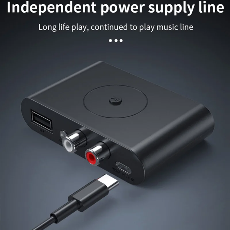 บลูทูธ 5.3 เครื่องรับสัญญาณเสียงแจ็คสเตอริโออะแดปเตอร์ไร้สายสําหรับชุดเครื่องขยายเสียงลําโพงพร้อมสาย RCA สีดํา