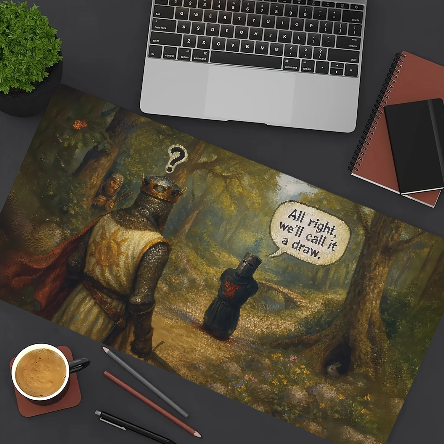 

Большой коврик для мыши Funny Knight, коврик для клавиатуры с прошитыми краями, нескользящая резиновая основа, прочные моющиеся настольные коврики для офиса и дома