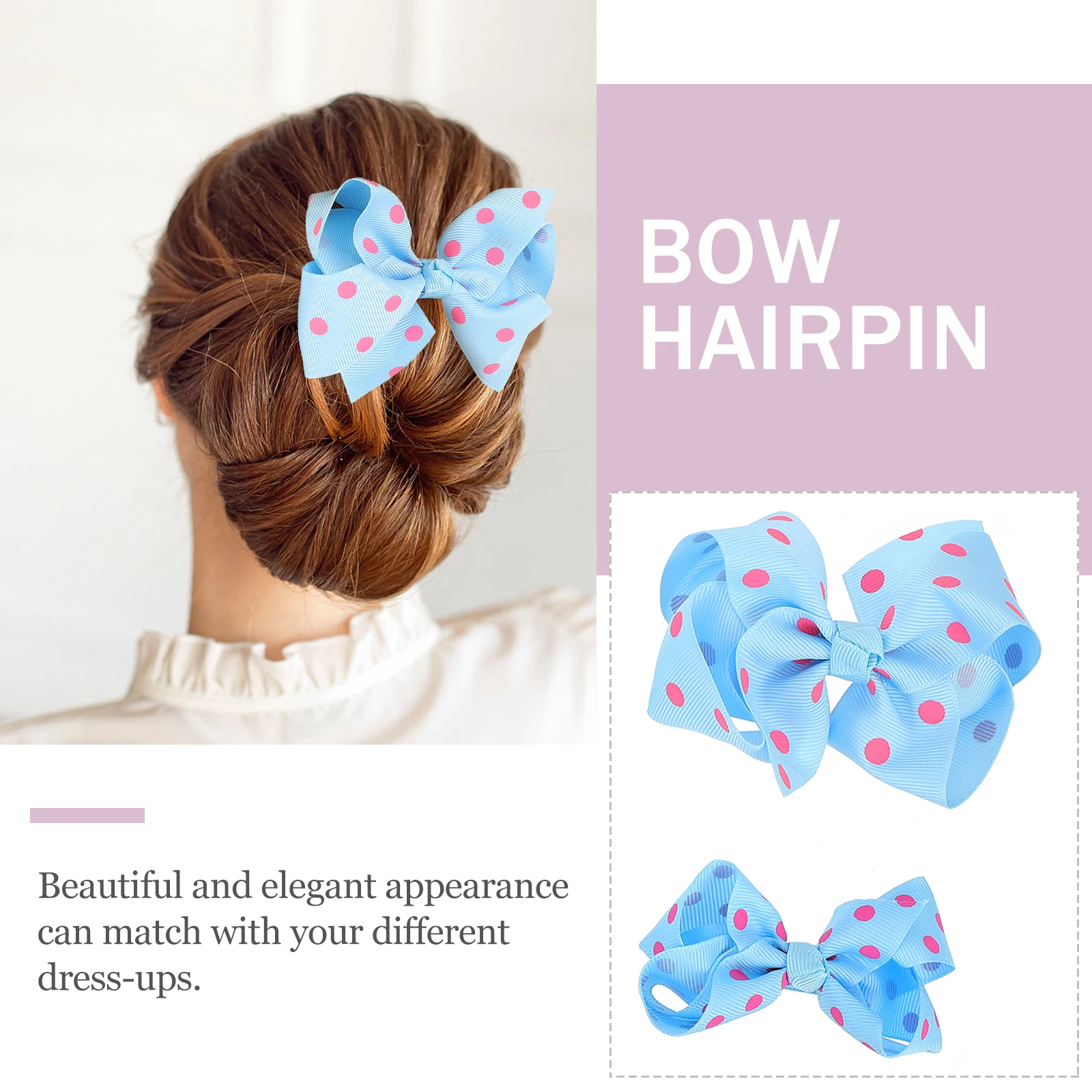 

4 Pcs Hair Clip Set Accessories for Hairpin Bow Tie Cute Clips Threaded Band