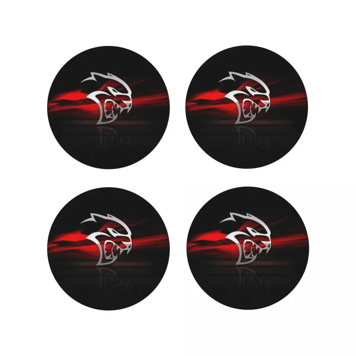 SRT Hellcat Demon Dodge Challenger Car Racing Coasters Kitchen Placemats Insulation Cup Coffee Mats Tableware Pads Set of 4 - view 4