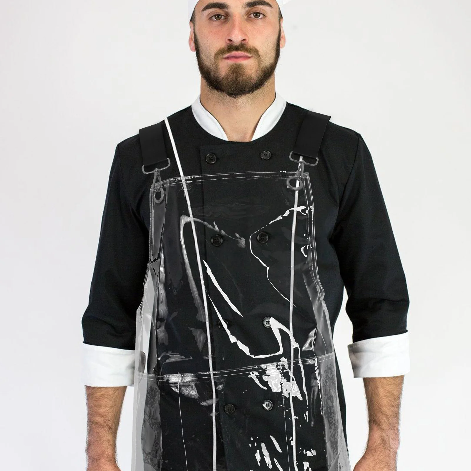 

Waterproof Transparent Tpu Clear Apron For Kitchen Painting Restaurant Hair Stylist Salon Workwear Adjustable Oil Proof