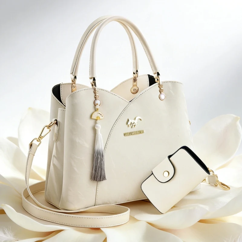 

A beautiful women's handbag for Mother's Day gift, a fringed tote bag or messenger bag, a classic and elegant women's shoulder b