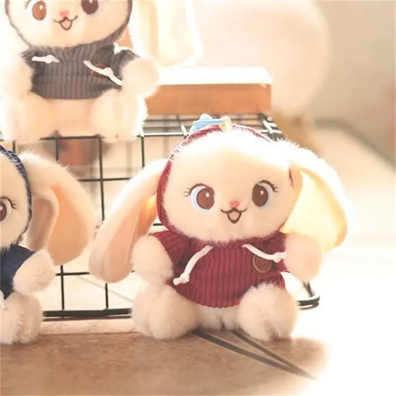 귀여운 토끼 인형 마스코트 동물 봉제 장난감 열쇠고리 펜던트 랜야드 가방 걸이 키링 백팩 장식품 기념품 선물