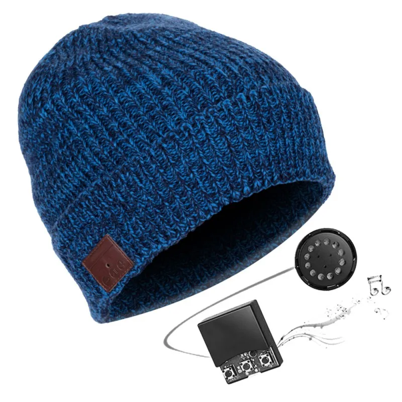 Wireless Bluetooth Headphones Winter Warm Music Hat Beanie Cap Sport Knitted Hat Earphones Gift Smart Headset Speaker with Mic