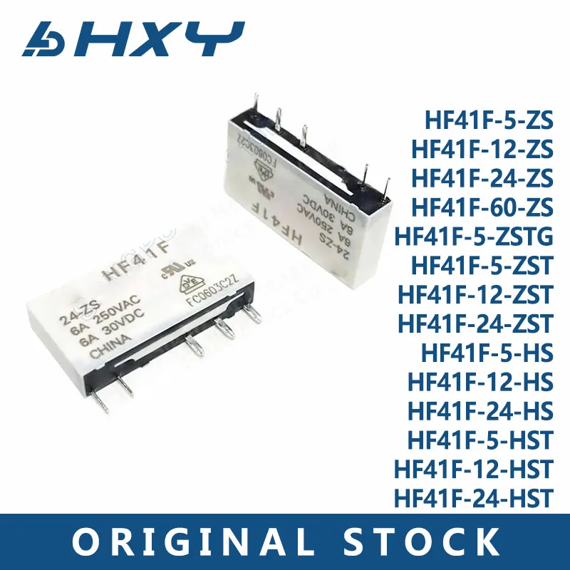 

20 шт./лот HF41F - 05 012 024 -ZS -HS -ZST -HST 41F-C2-1 HF41F-012-ZS 5PIN 6A HF41F-024-ZS Реле 5V 12V 24V 60V DC HF41F-024-ZS