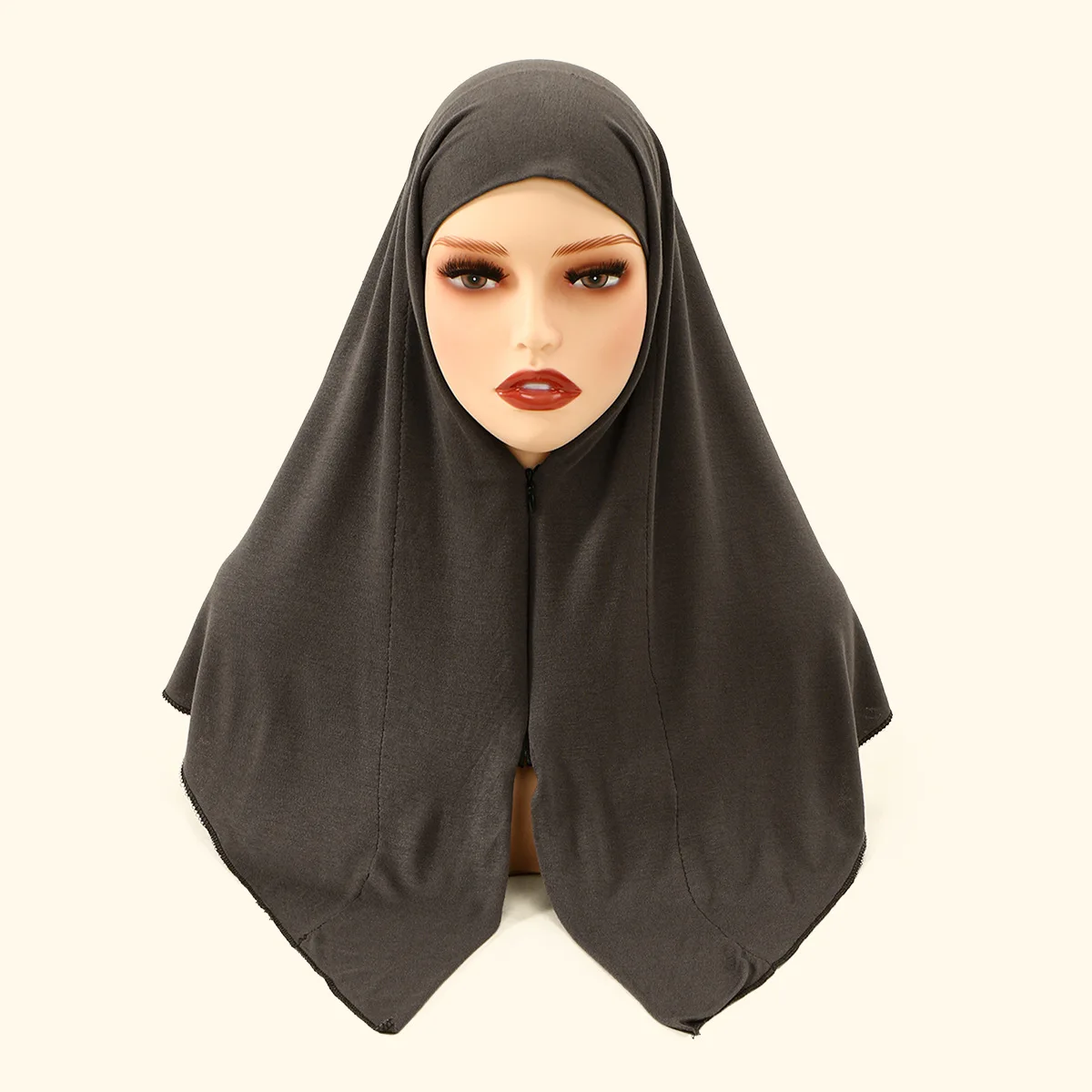 Muslim Women Zipper Hijab Amira Islam Prayer Hijabs Turban Instant Scarf Ramadan Niqab Pull On Shawl Head Wrap Headscarf Mujer