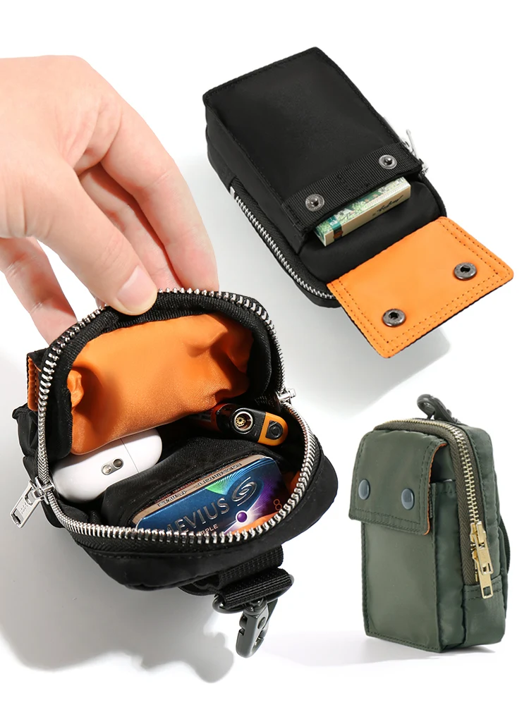 حقيبة كاميرا صغيرة من النايلون، حقيبة خصر للكاميرا الرقمية، إكسسوار كلاسيكي متعدد الاستخدامات، حقيبة صغيرة معلقة بأسلوب كوري ...