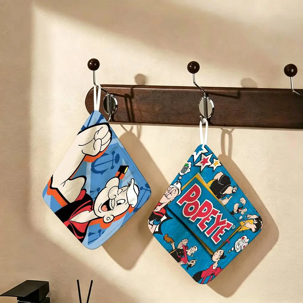 P-PopeyeS The S-Sailor Multi-scene Polyester Cotton Towel, Hanging Hand Wiping Cloth for Kitchen Bathroom Hotel