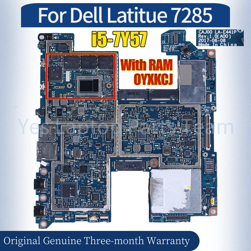 

LA-E441P For Dell Latitue 7285 Laptop Mainboard CN-0YXKCJ SR33Y i5-7Y57 With RAM 100％ Tested Notebook Motherboard