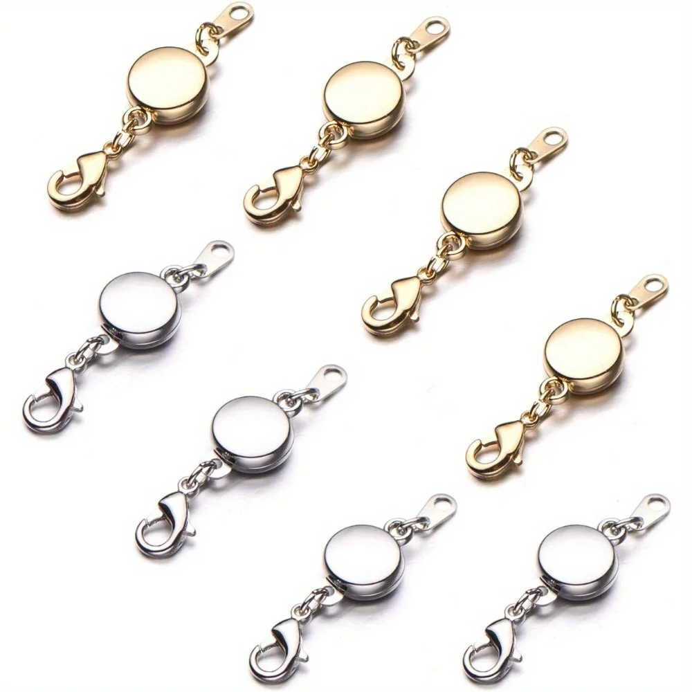 Locking Magnetic Jewelry Clasp Round Necklace Clasp Closures Bracelet Extender for Jewelry Making