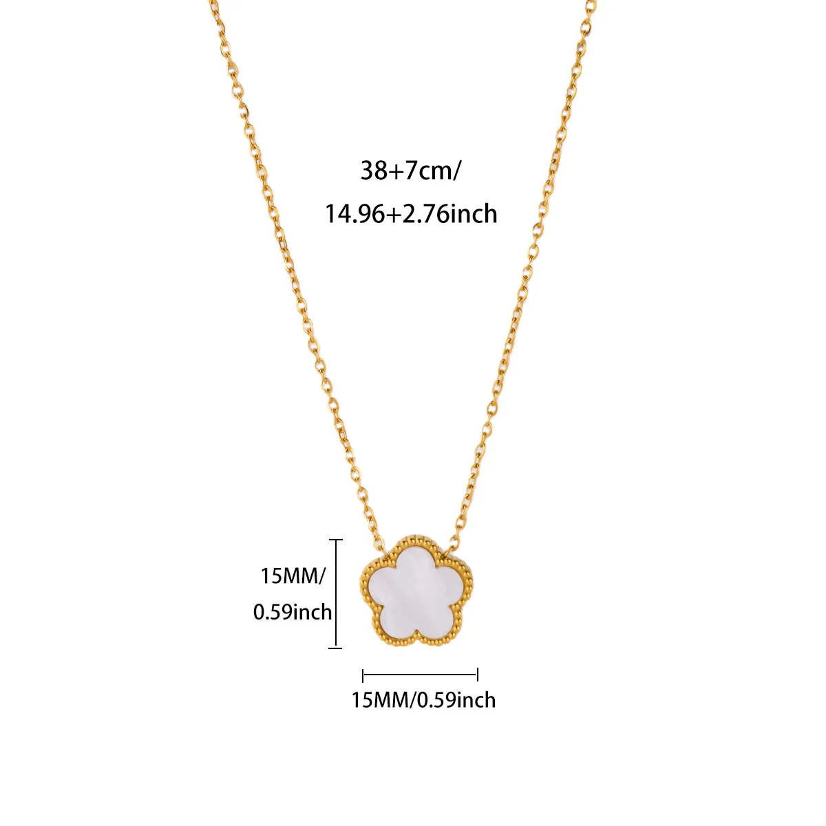 Lucky Clover Necklaces for Women Gold Color Stainless Steel Clover Pedant  Necklace Valentine Party Trendy Jewelry Gift