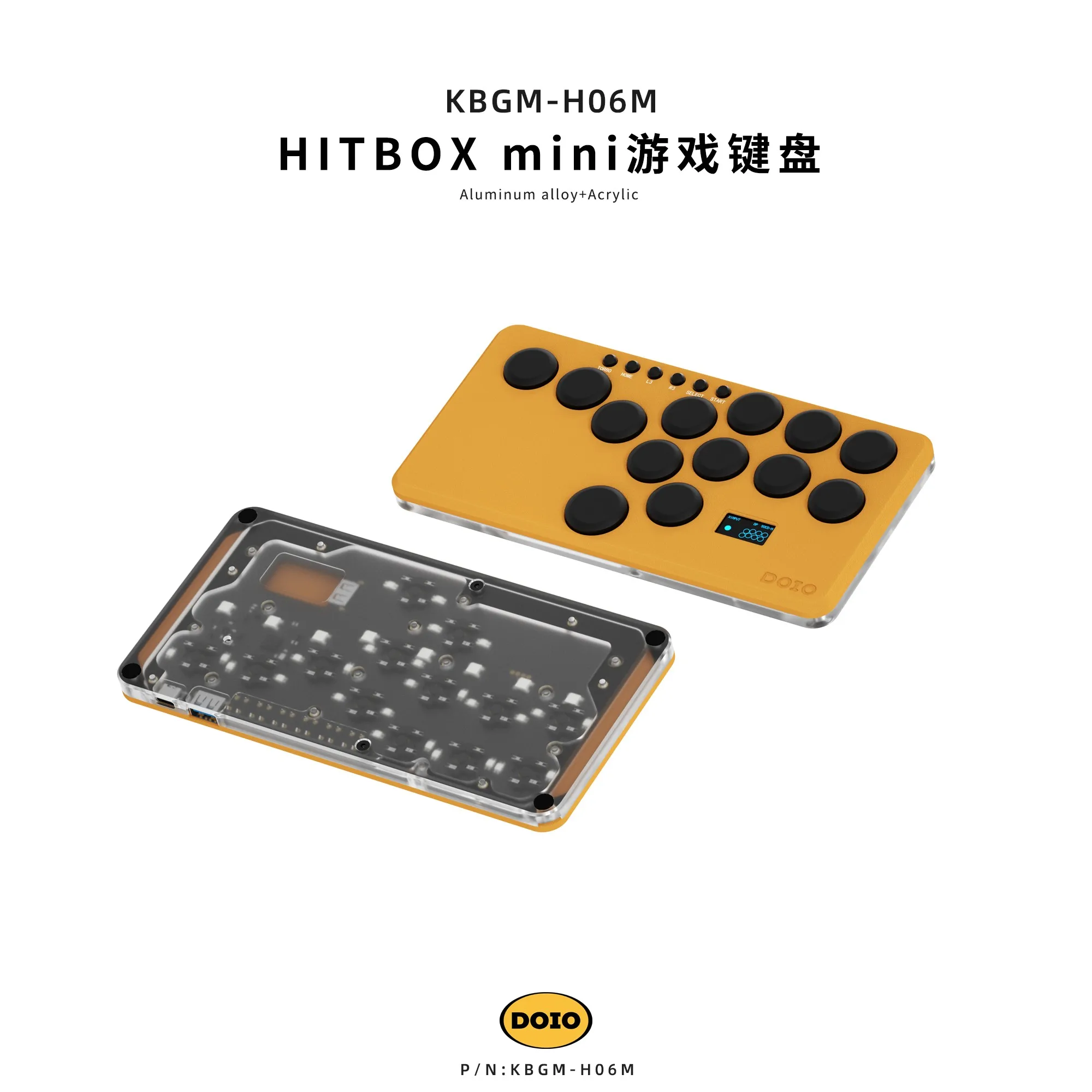 DOIO KBGM-H06M Fighting Mechanical Keyboard Aluminium Alloy  RGB Customized Gamer Keyboard Keypad Gaming Accessories Gift