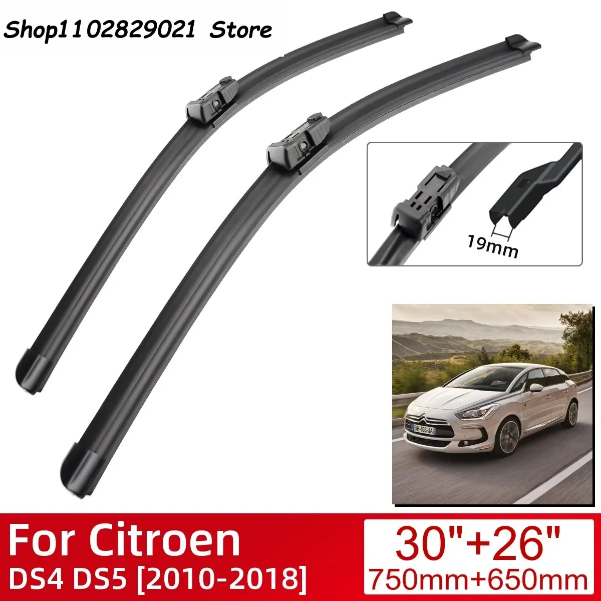 

For Citroen DS4 DS5 2010-2018 Car Accessories Front Windscreen Wiper Blade Brushes Wipers 2018 2017 2016 2015