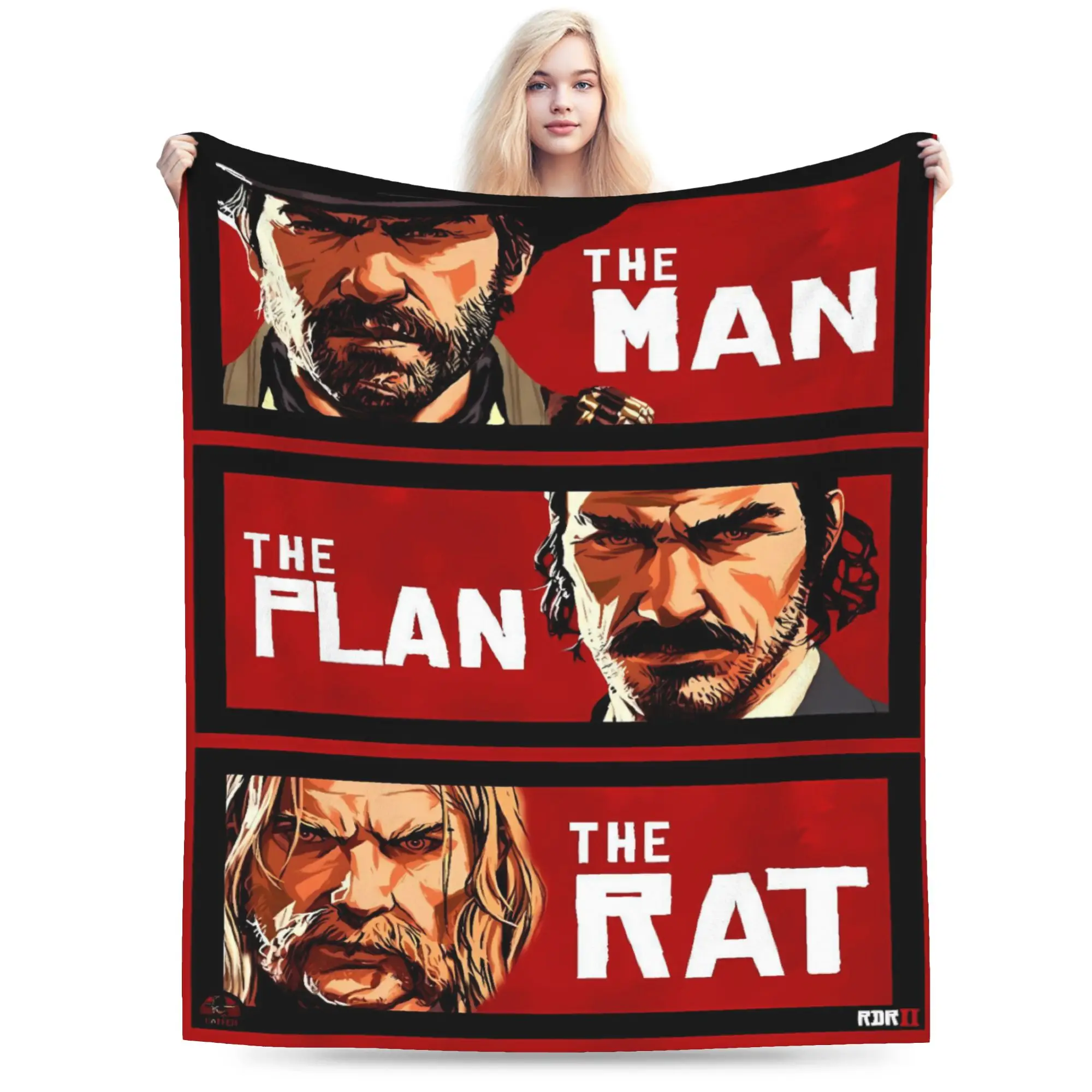 Red Dead Redemption 2 Flannel Blanket  Warm Throw Blanket for Couch Chair Travel Office Fashion Bedspread Sofa Bed Cover