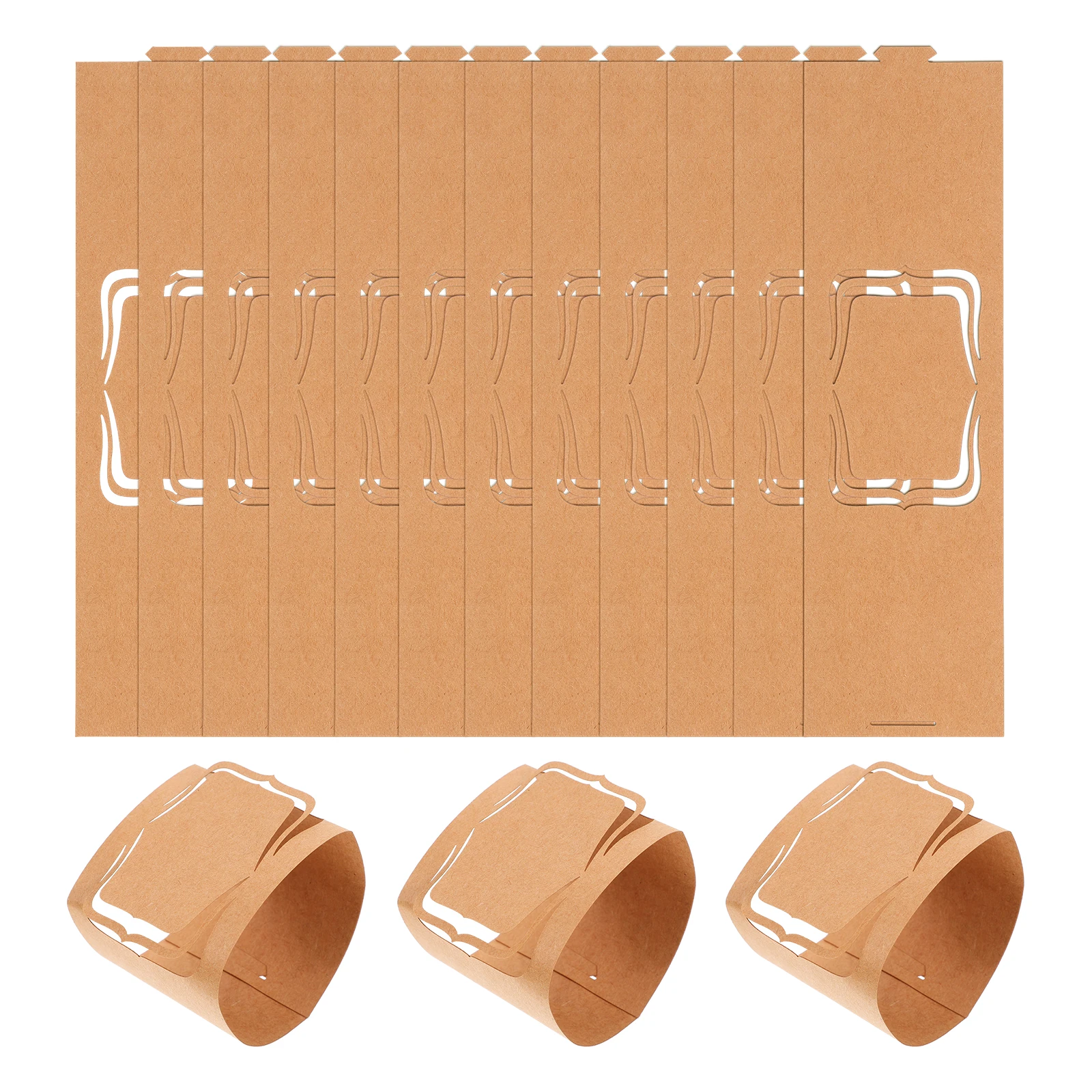 

25 Pcs Rings Rustic Wedding Party Napkin Rings Cloth Paper Holder Banquet Table Setting Holiday Home Decor