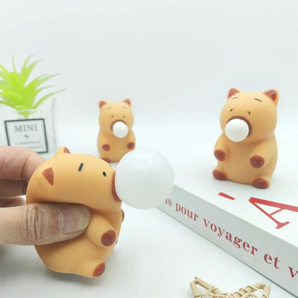 New Funny Capybara Squeeze Toy Blowing Bubbles Stress Relief MIni Vent Toys Soft New Release Anxiety Toy Unique Gifts