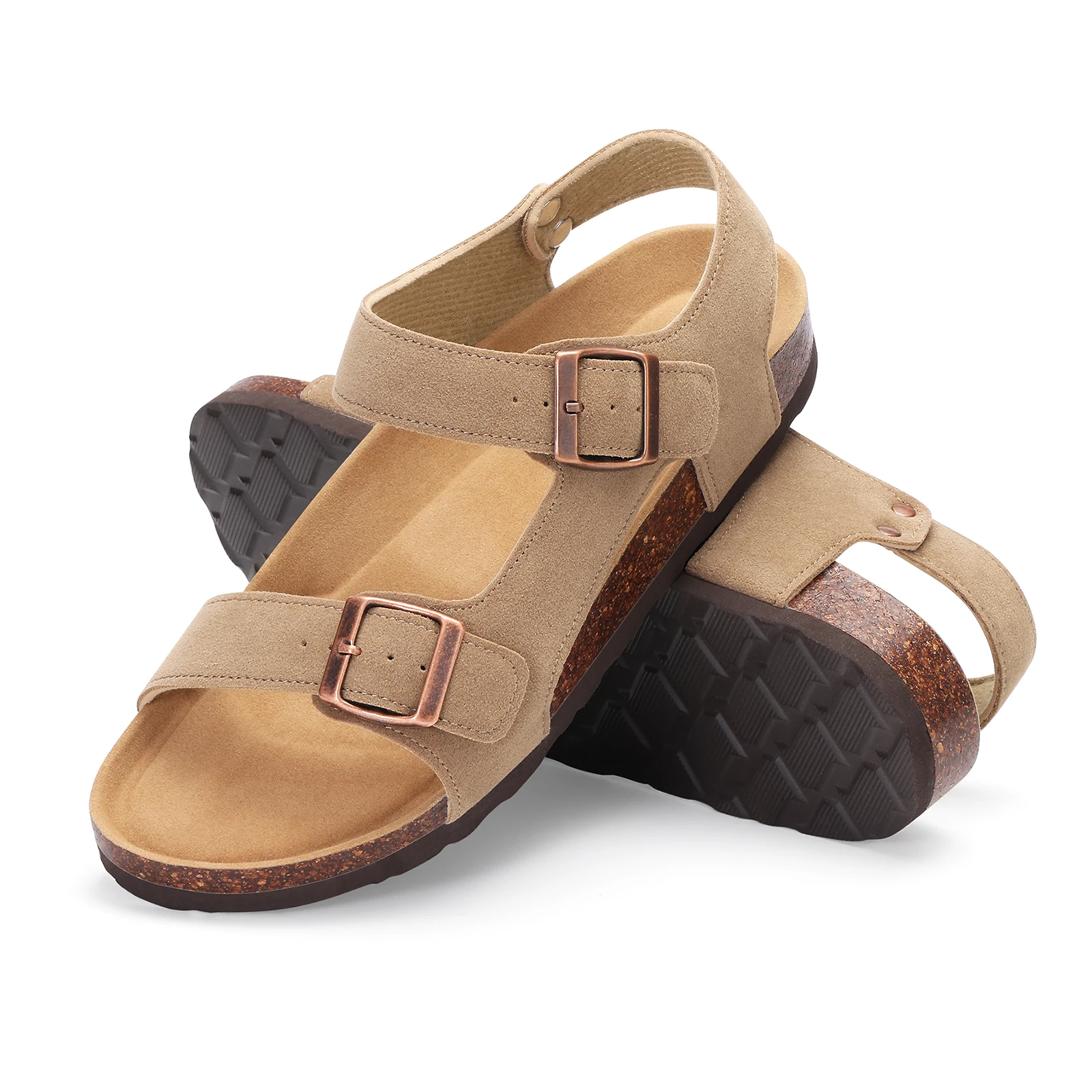 Women's Athletic Open-toe Sandals With Arch Support And Cork Insole. Comfortable, Anti-slip Flat Sandals For Summer Beach._voghion.com