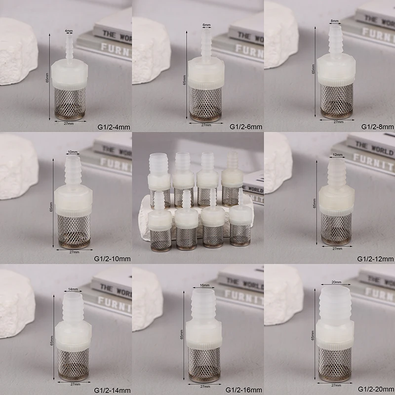 G1/2 To 4~20MM Aquarium Fish Tank Hose Joint Garden Irrigation Water Pipe Connector Filter Water Pump Inlet Filter