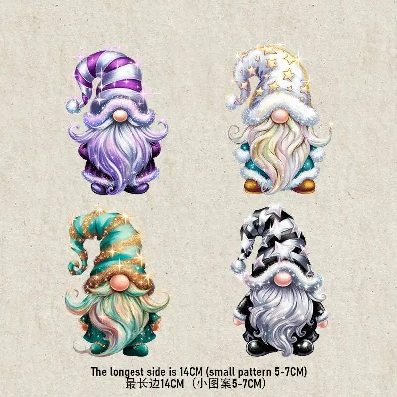 Colored wings Santa Claus Iron Transfer Sticker Diy A-Level Washable Heat Press Printed  Accessories children Clothing Patch